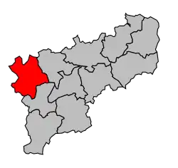 Кантон на карте департамента Шер