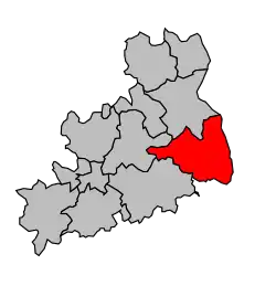 Кантон на карте департамента Шер