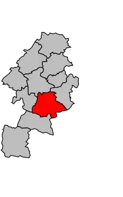 Кантон на карте департамента Верхняя Гаронна