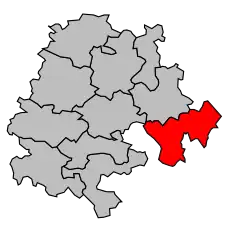 Кантон на карте департамента Верхняя Гаронна