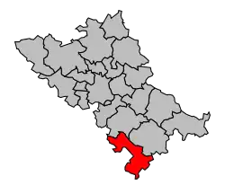 Кантон на карте департамента Верхняя Гаронна