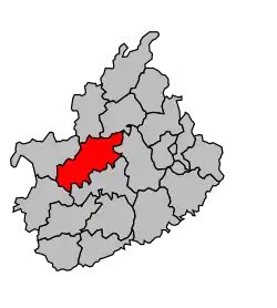 Кантон на карте департамента Верхняя Сона