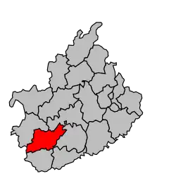 Кантон на карте департамента Верхняя Сона