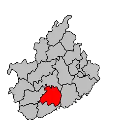 Кантон на карте департамента Верхняя Сона