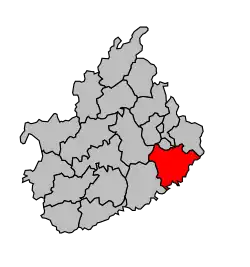 Кантон на карте департамента Верхняя Сона