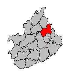 Кантон на карте департамента Верхняя Сона