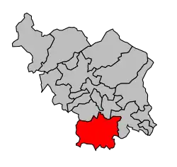 Кантон на карте департамента Верхняя Сона