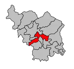 Кантон на карте департамента Верхняя Сона