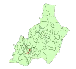 Расположение муниципалитета Бентарике на карте провинции