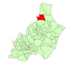 Расположение муниципалитета Чиривель на карте провинции