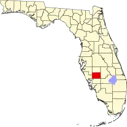 Округ Де-Сото на карте штата.