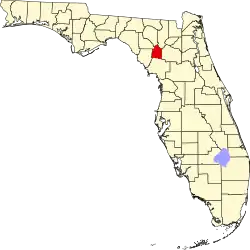 Округ Гилкрист на карте штата.