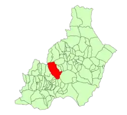 Расположение муниципалитета Хергаль на карте провинции