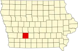 Округ Адэр на карте штата.