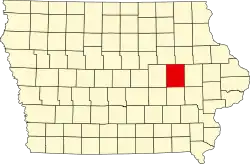 Округ Бентон на карте штата.