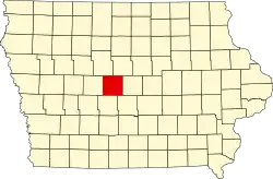 Округ Бун на карте штата.