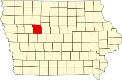 Округ Калхун на карте штата.