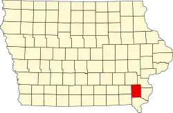 Округ Генри на карте штата.