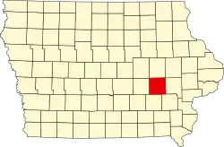 Округ Айова на карте штата.