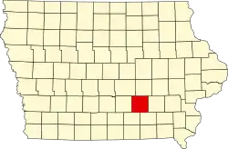 Округ Махаска на карте штата.