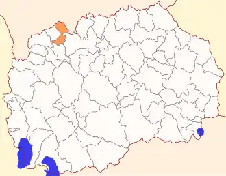 Община Егуновце на карте