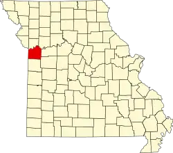 A state map highlighting Jackson County in the northwestern part of the state.