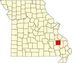 A state map highlighting Madison County in the southeastern part of the state.
