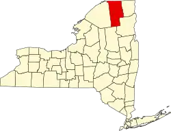 Округ Франклин на карте штата.