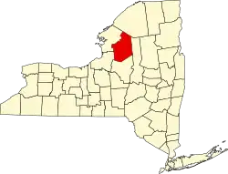 Округ Льюис на карте штата.