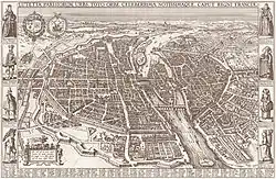 Карта города Парижа. 1618