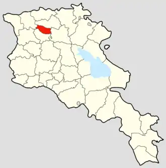 Спитакский район на карте