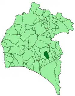 Расположение муниципалитета Вильярраса на карте провинции
