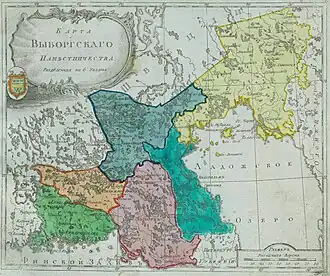Выборгское наместничество на карте