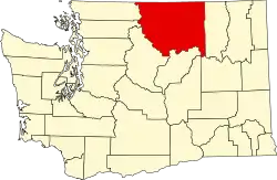 Округ Оканоган на карте штата.