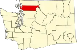 Округ Скаджит на карте штата.