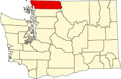 Округ Уотком на карте штата.