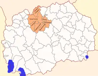 Скопский регион на карте