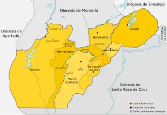 Карта епархии Монтелибано