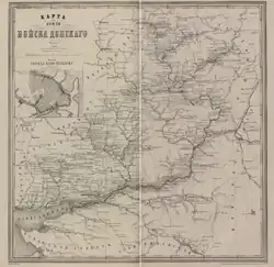Волго-Донская железная дорога с станциями на карте Войска Донского 1871 года.
