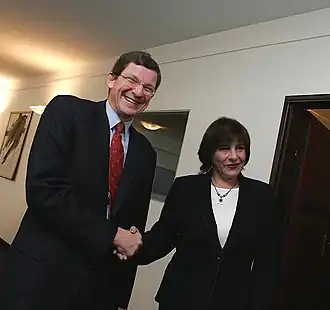 Илинка Митрева с американским послом Марком Гроссманом, 2004 год