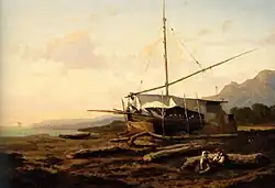 Mорской пейзаж с рыбаками. 1858. Холст, масло. Частное собрание