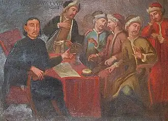 Марко Мартинович обучает русских дворян, 1711 г.