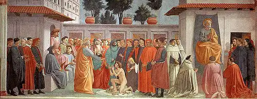 Raising of the Son of Teophilus and St. Peter Enthroned