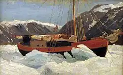 А. А. Борисов.Судно во льдах (яхта «Мечта»). 1899. Музей художественного освоения Арктики им. А. А. Борисова, Архангельск