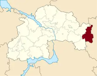 Межевский районСогласно словарю имён собственных «Русское словесное ударение» и книгам административно-территориального деления СССР. на карте