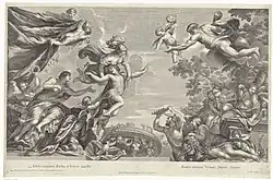 Минерва уносит Юность от Венеры к Добродетели. Между 1643 и 1691. Офорт. Рейксмюсеум, Амстердам