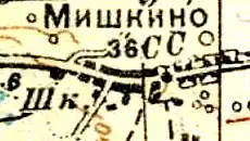 План деревни Мишкино. 1941 год