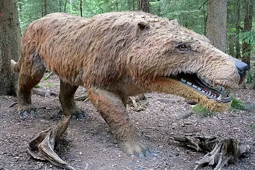 Полноразмерная реконструкция в музее динозавров в Германии