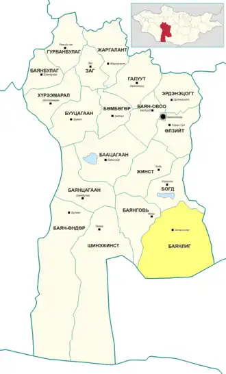 Баянлиг на карте