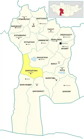 Баянцагаан на карте